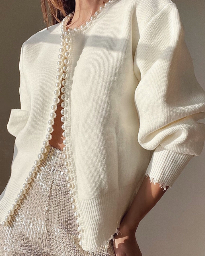 DELACROIX | Cardigan Bordure Perles Manon