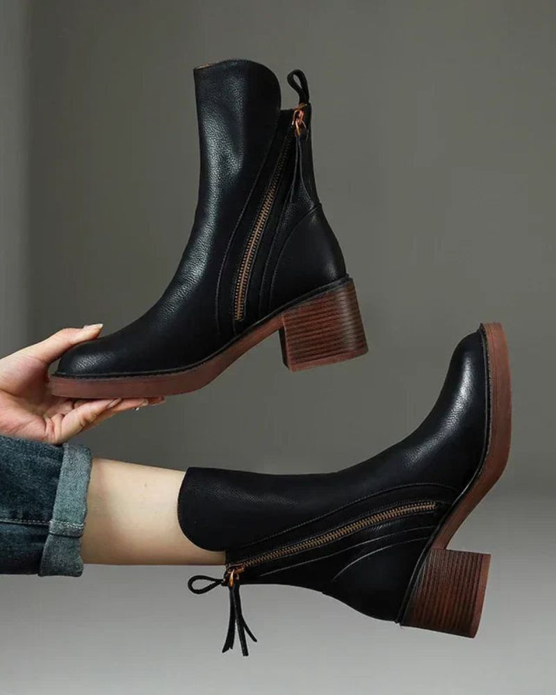 DELACROIX | Bottines Zippées Talon Confort Isabelle