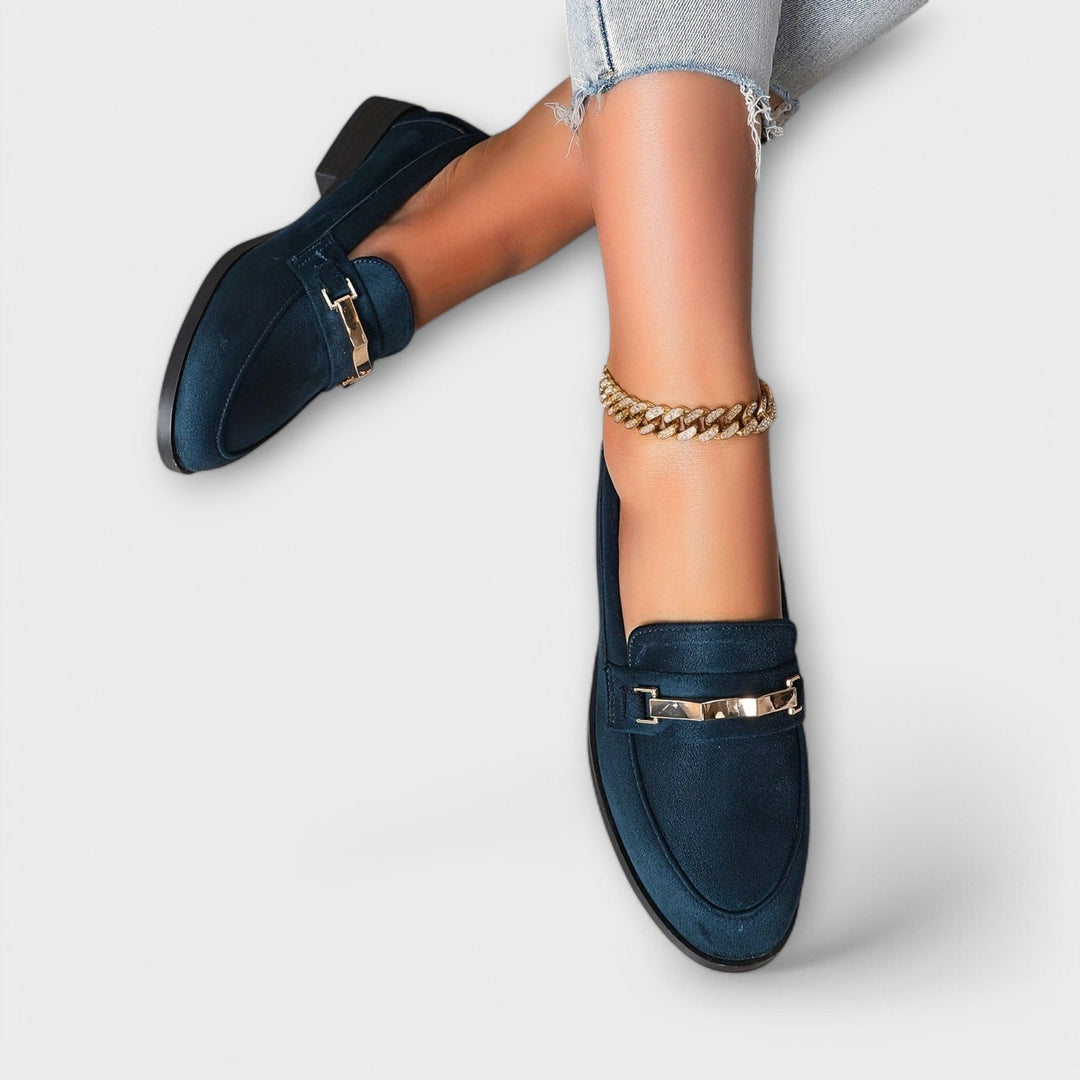 DELACROIX | Mocassins Daim Chaîne Dorée Nathalie