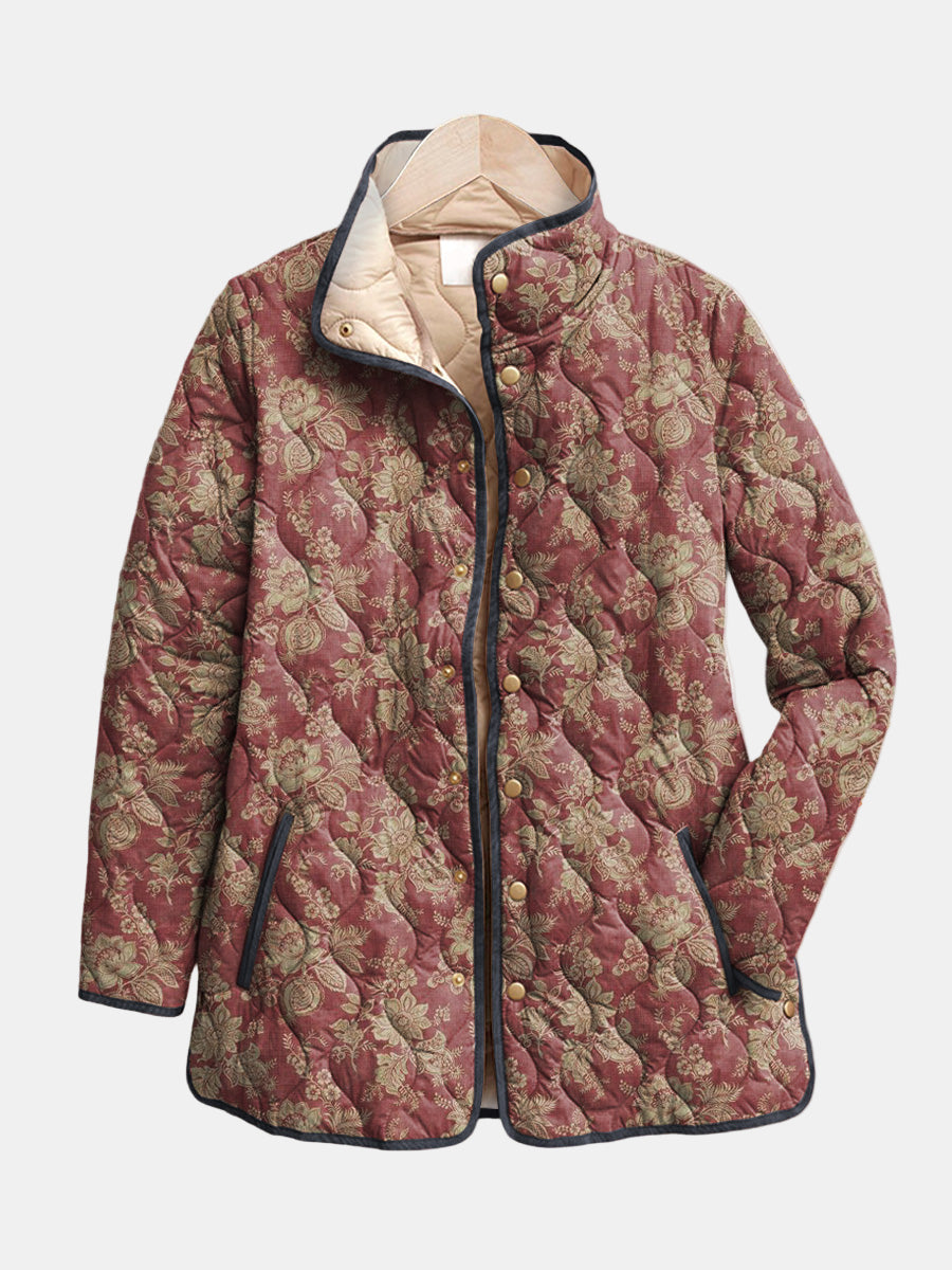 DELACROIX | Veste Matelassée Damas Prune Sophie
