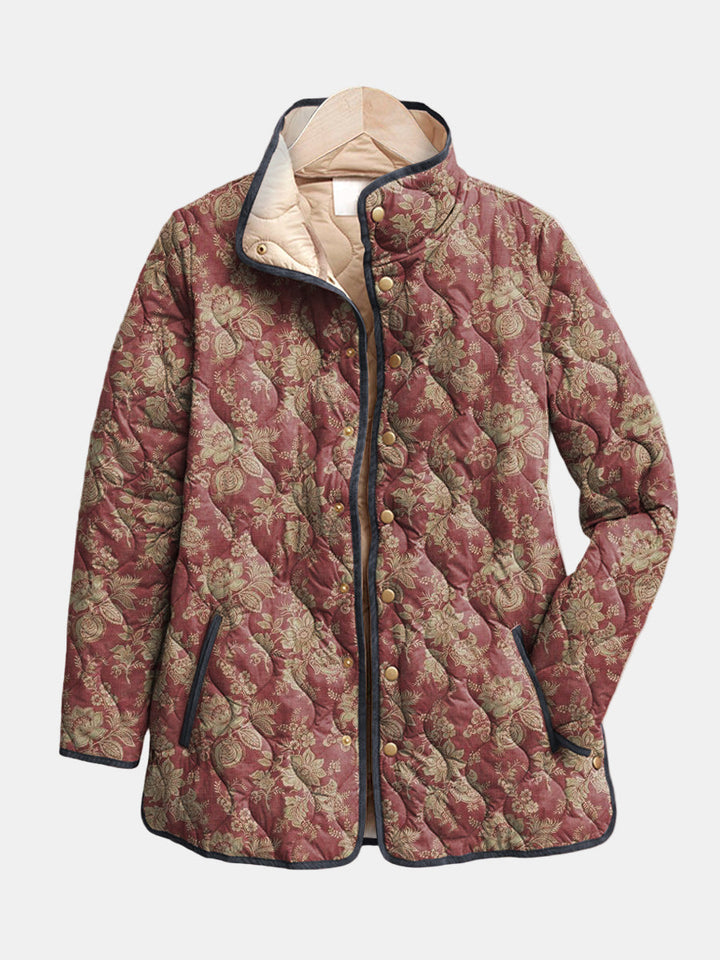 DELACROIX | Veste Matelassée Damas Prune Sophie