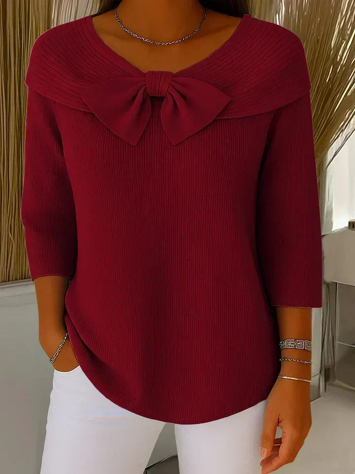 DELACROIX | Pull Nœud Encolure Arrondie Sophie