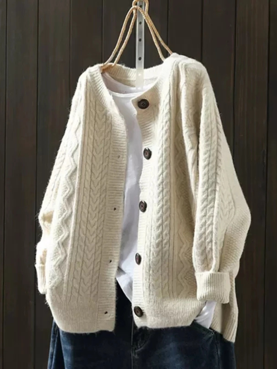 DELACROIX | Cardigan Torsades Col Rond Sophie