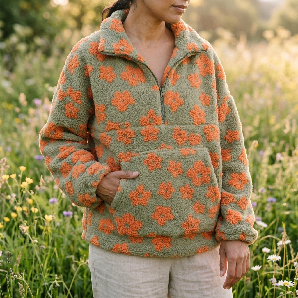 DELACROIX | Pull Polaire Fleuri Amélie