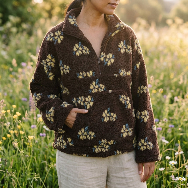 DELACROIX | Pull Polaire Fleuri Amélie