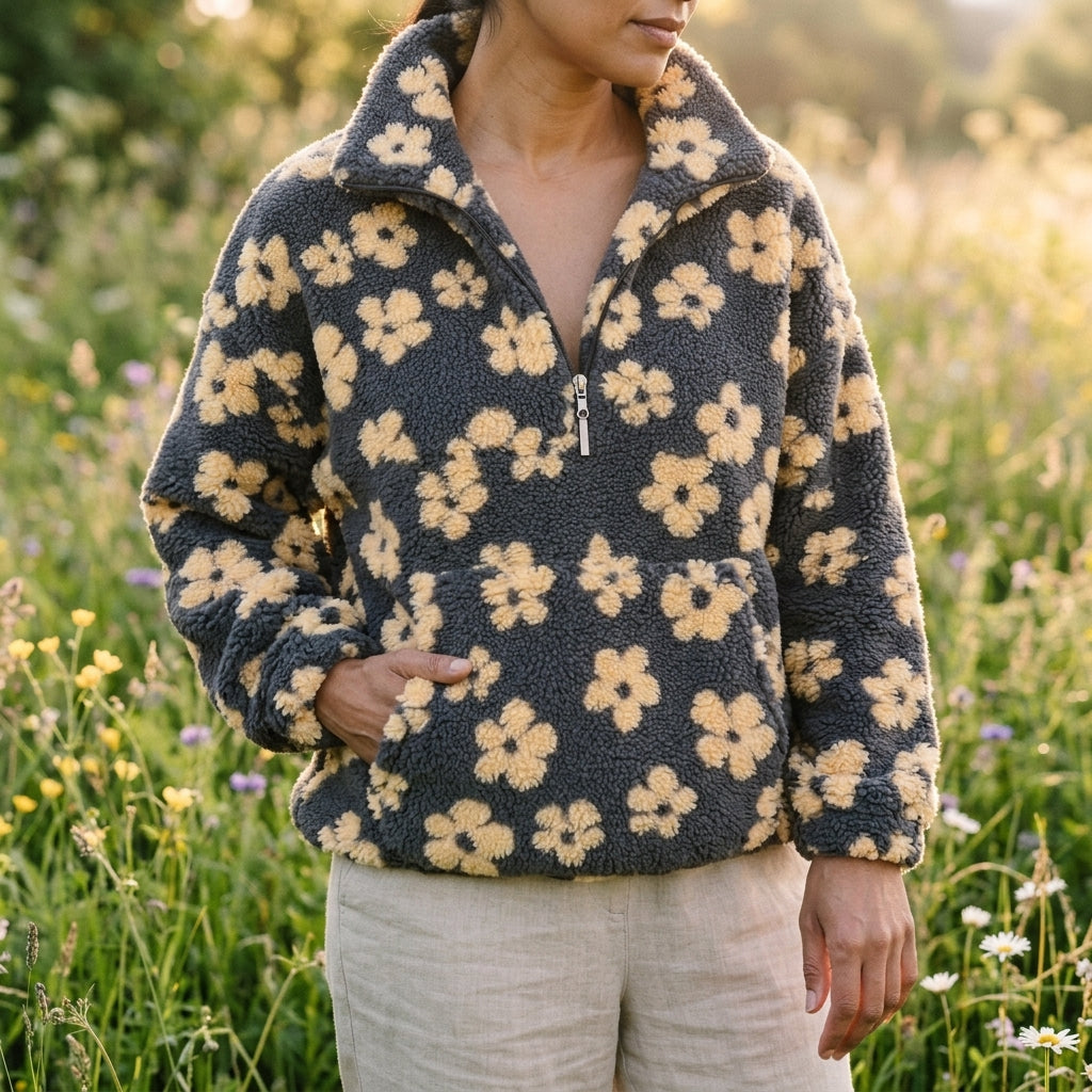 DELACROIX | Pull Polaire Fleuri Amélie