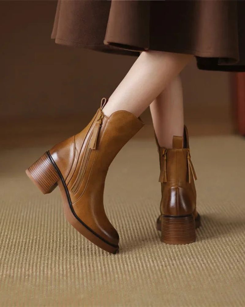 DELACROIX | Bottines Zippées Talon Confort Isabelle