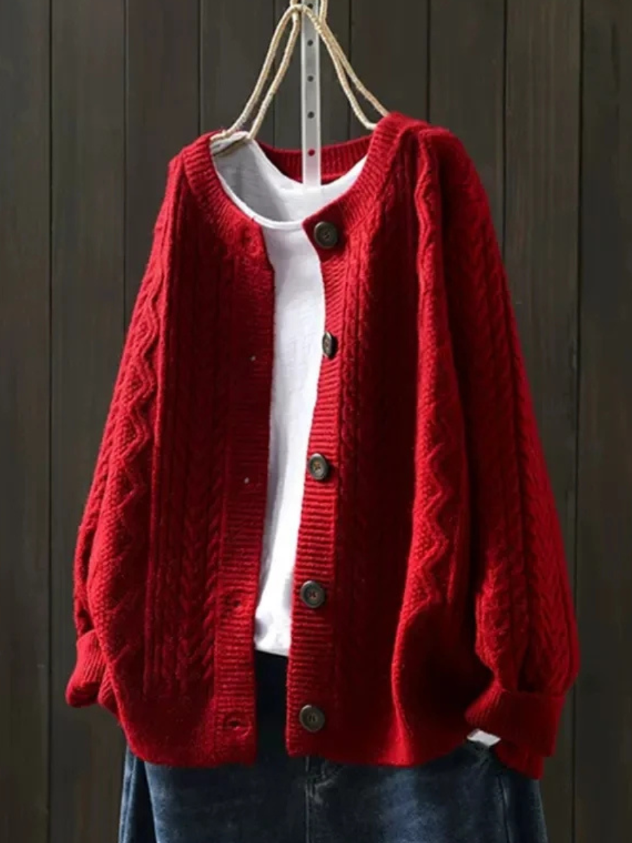 DELACROIX | Cardigan Torsades Col Rond Sophie