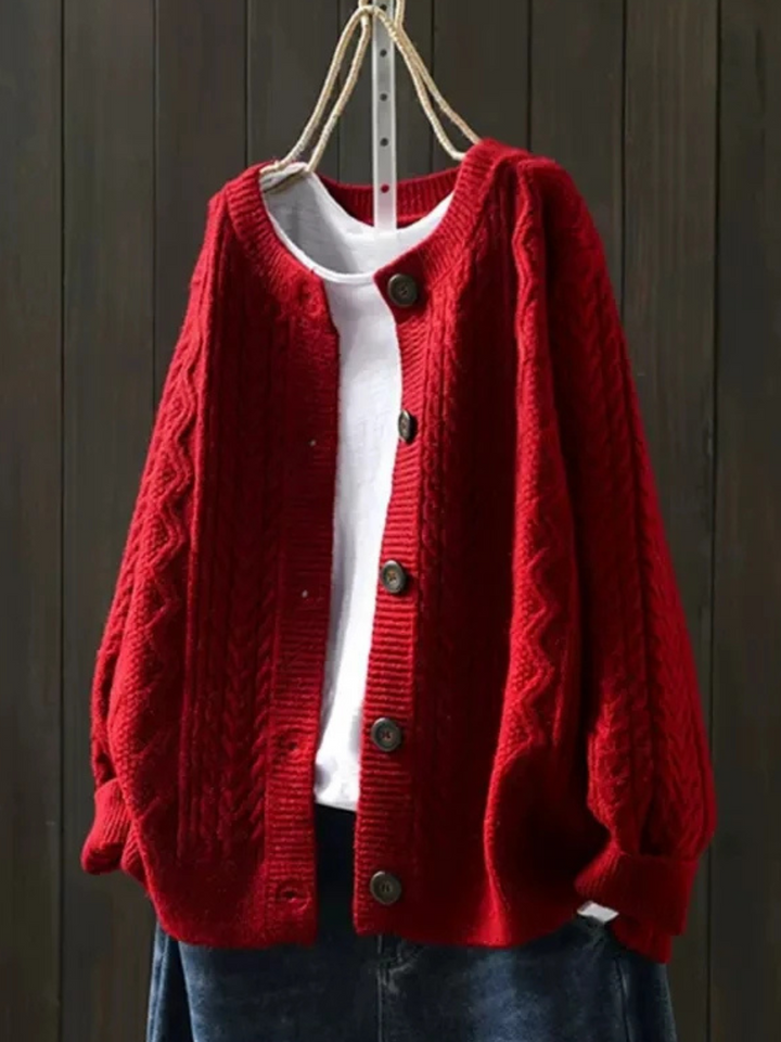 DELACROIX | Cardigan Torsades Col Rond Sophie