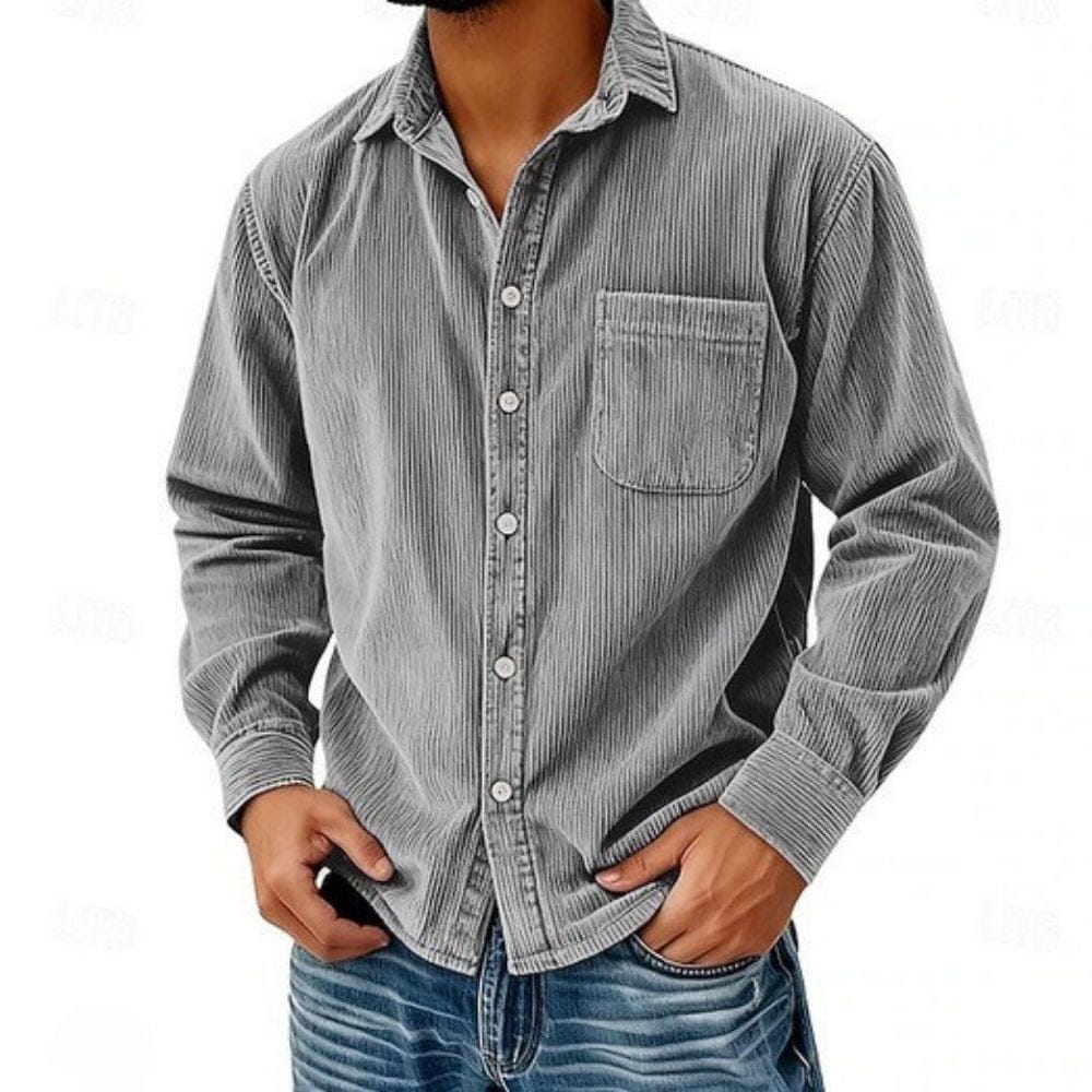 DELACROIX | CHEMISE BOUTONNÉE EN VELOURS CÔTELÉ POUR HOMME
