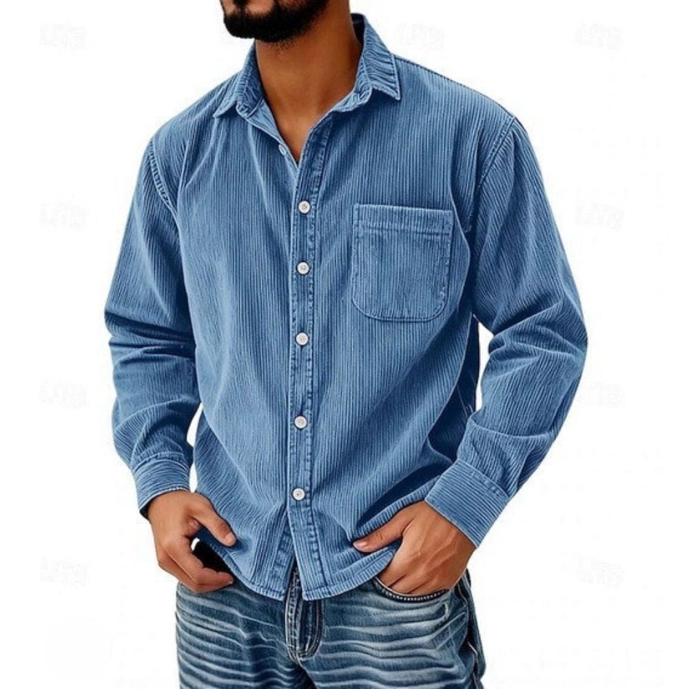 DELACROIX | CHEMISE BOUTONNÉE EN VELOURS CÔTELÉ POUR HOMME