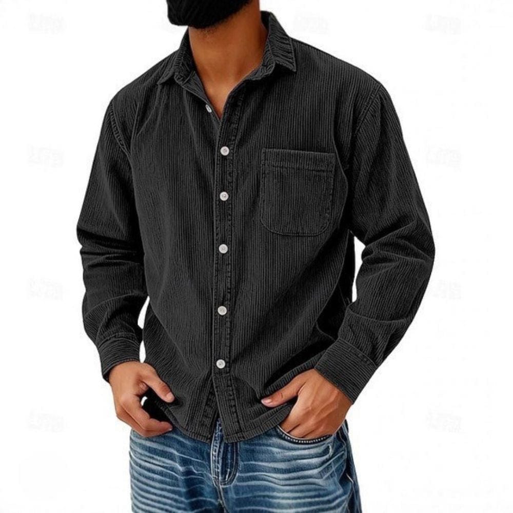 DELACROIX | CHEMISE BOUTONNÉE EN VELOURS CÔTELÉ POUR HOMME
