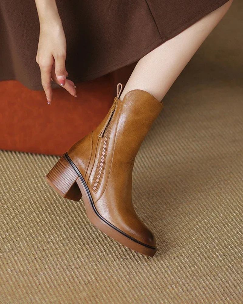 DELACROIX | Bottines Zippées Talon Confort Isabelle