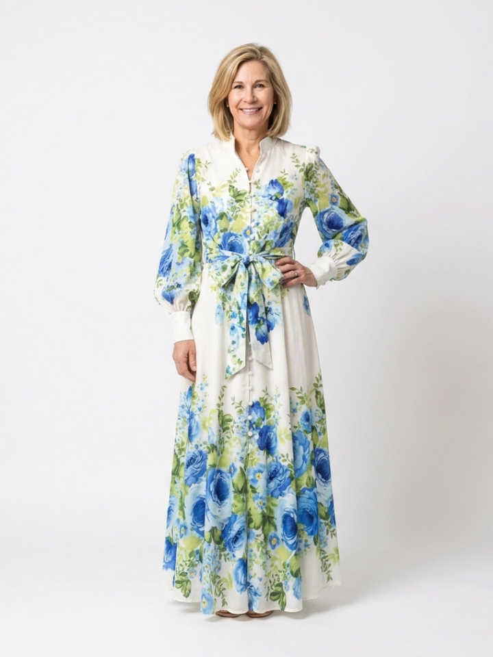 DELACROIX | Robe Maxi à Manches Longues à Fleurs Nora