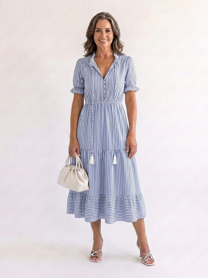DELACROIX | Robe midi à manches courtes Dakato