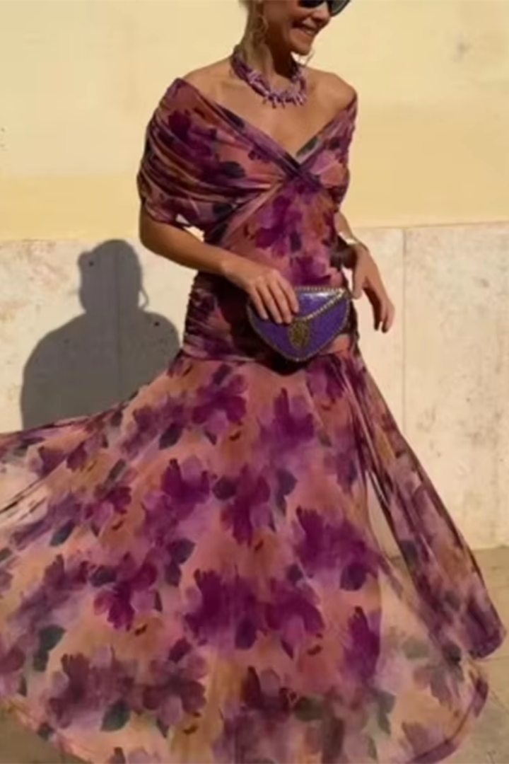 DELACROIX | Robe Longue Fleurie Vaporeuse Christine