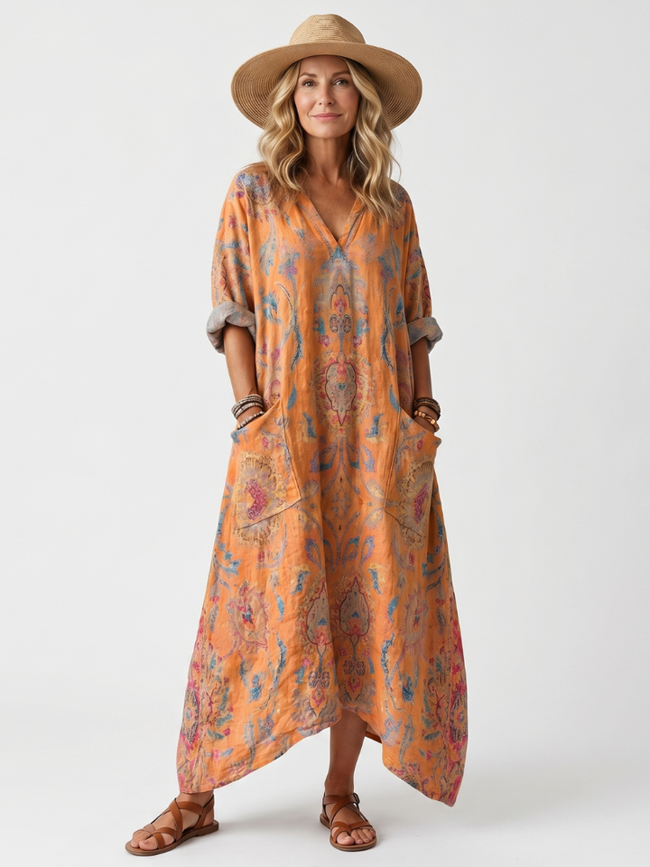 DELACROIX | Robe Midi Imprimée à Poches Sophie