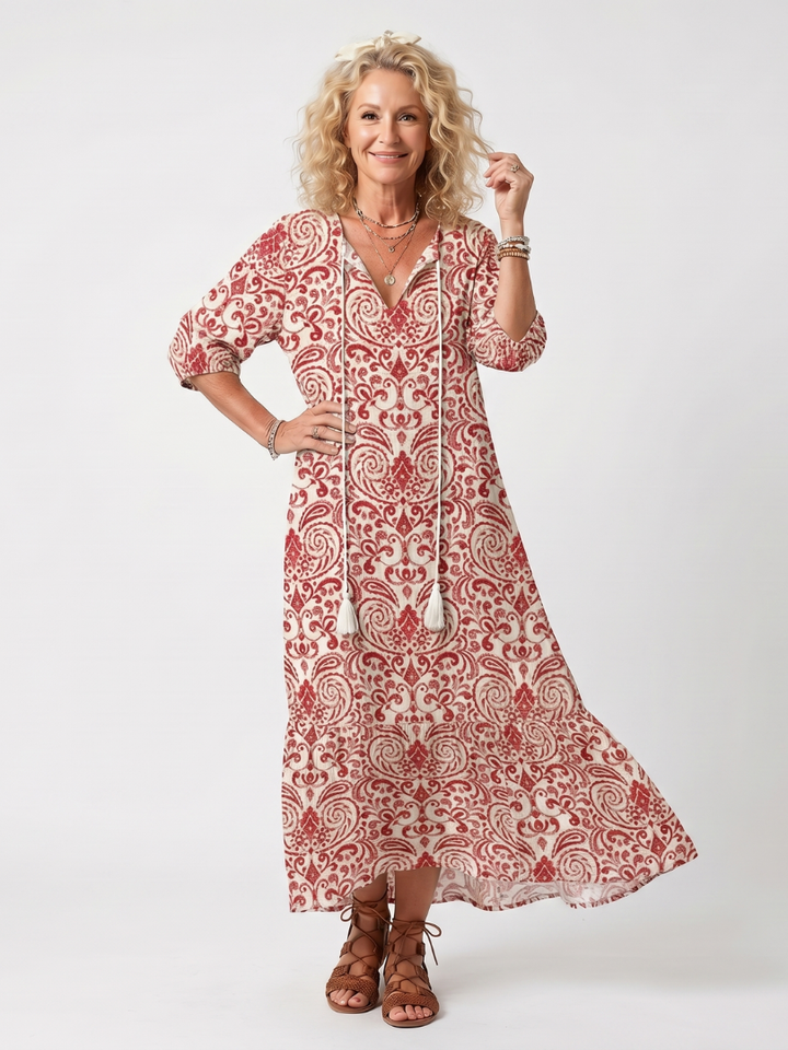 DELACROIX | Robe Midi Bohème à Pompons Lucie