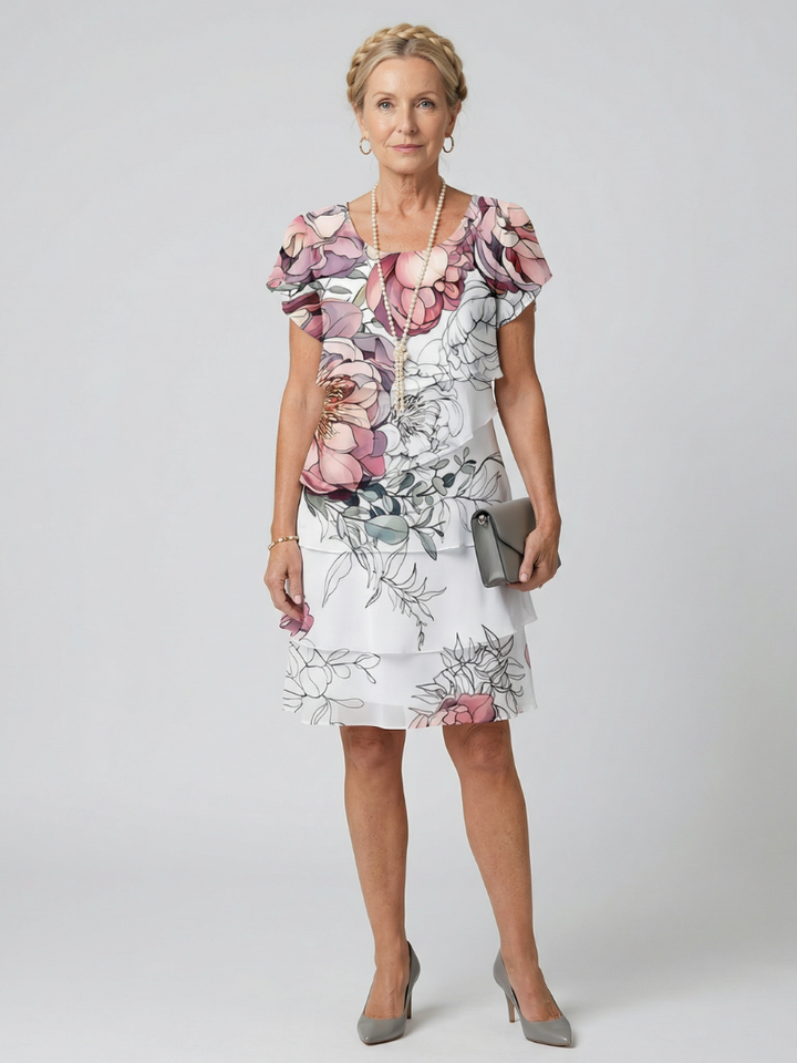DELACROIX | Robe florale propre à longueur genou Kualani