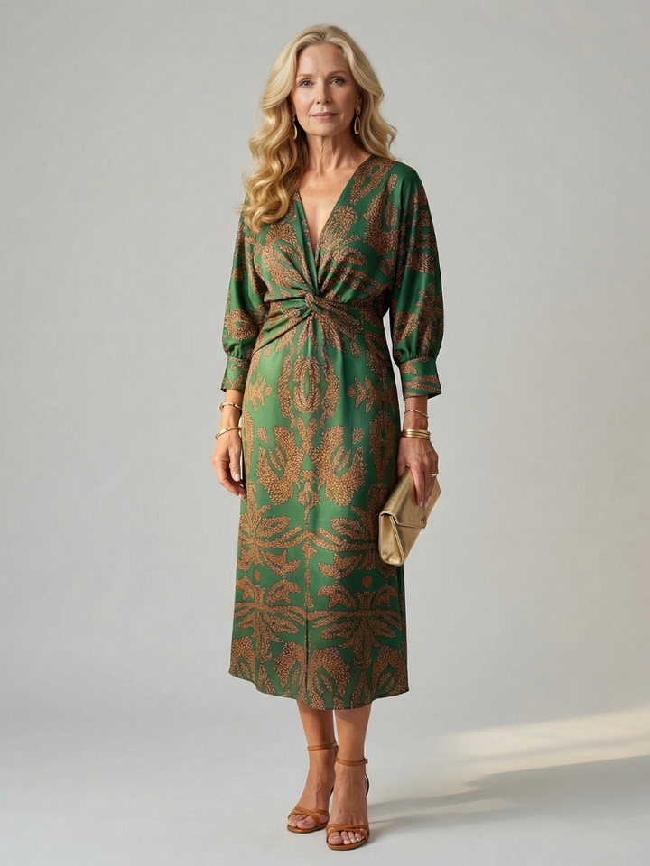 DELACROIX | Robe Midi Wrap Naturelle Lune