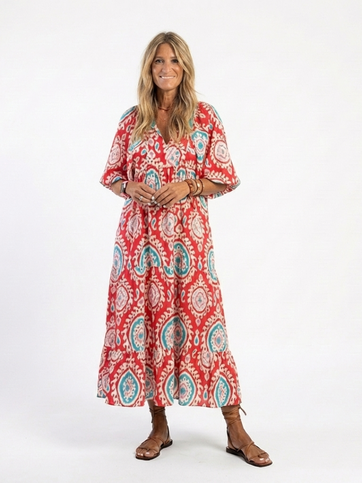 DELACROIX | Robe midi à imprimé paisley Zaria