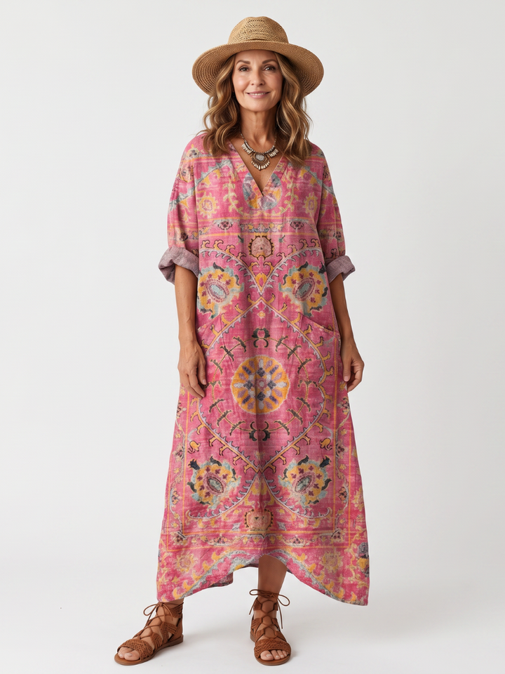 DELACROIX | Robe Midi Imprimée à Poches Margot
