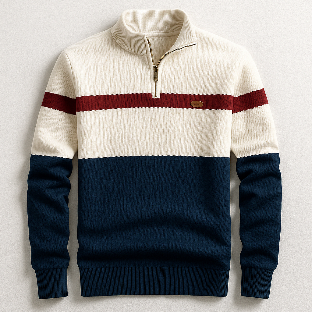 DELACROIX | PULL HOMME AVEC ZIP AU COL
