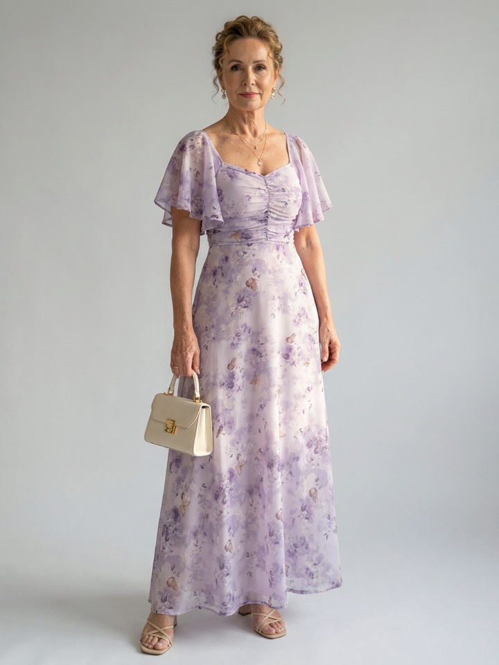 DELACROIX | Robe Midi à Manches Volantes Vaelis