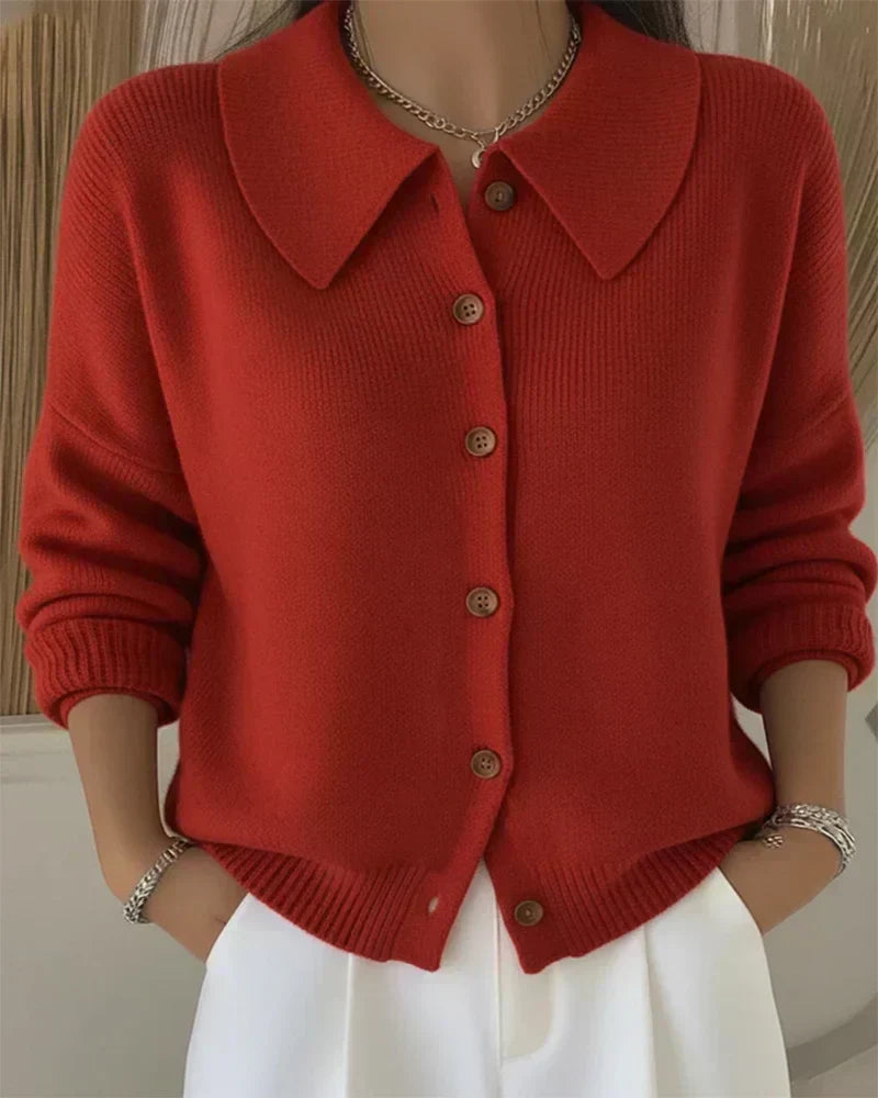 DELACROIX | Cardigan Boutonné Col Souple Mathilde
