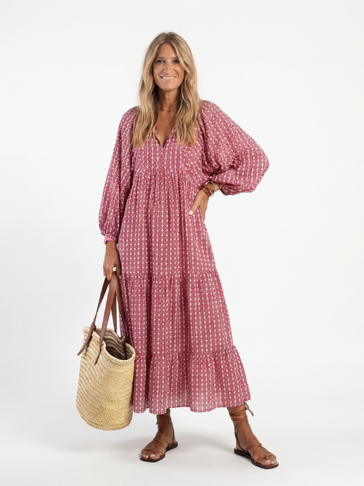 DELACROIX | Robe Midi à Imprimé Géométrique Arlette