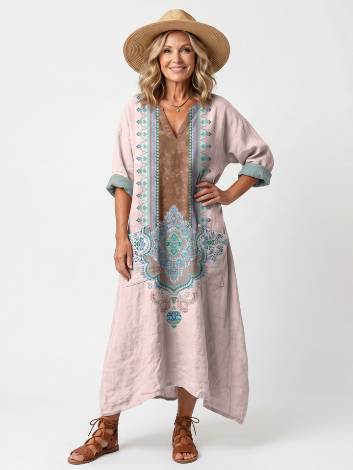 DELACROIX | Robe Midi Brodée à Poches Mathilde