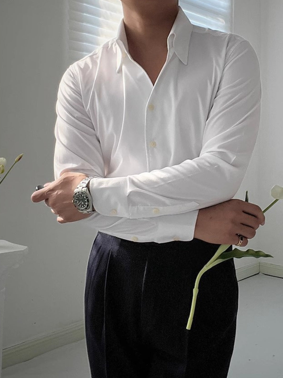 DELACROIX | CHEMISE ATHLÉTIQUE ITALIENNE POUR HOMME EN BAMBOU