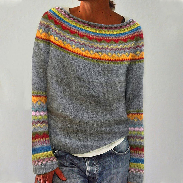DELACROIX | Pull Maille Empiècement Arc-en-ciel Sylvie