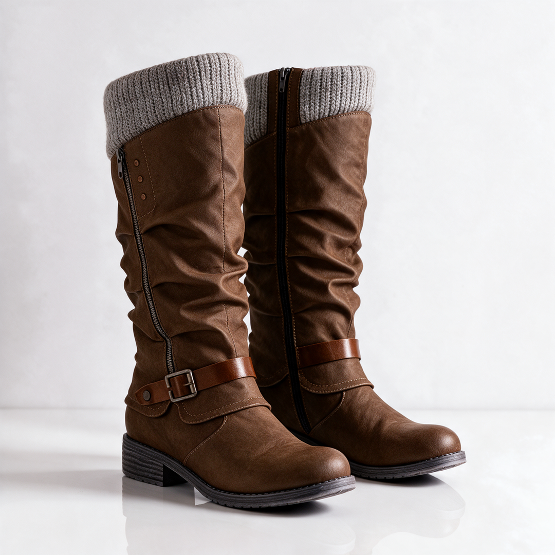 DELACROIX | Bottes Hautes à Revers Maille Christine