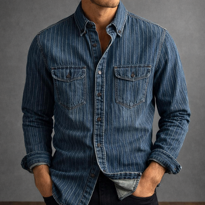 DELACROIX | CHEMISE À RAYURES MANCHES LONGUES POUR HOMME