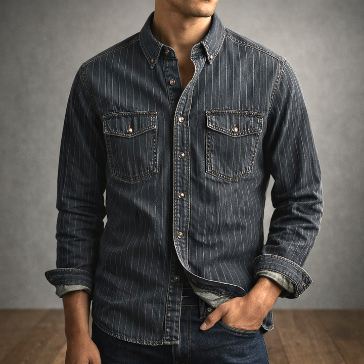 DELACROIX | CHEMISE À RAYURES MANCHES LONGUES POUR HOMME