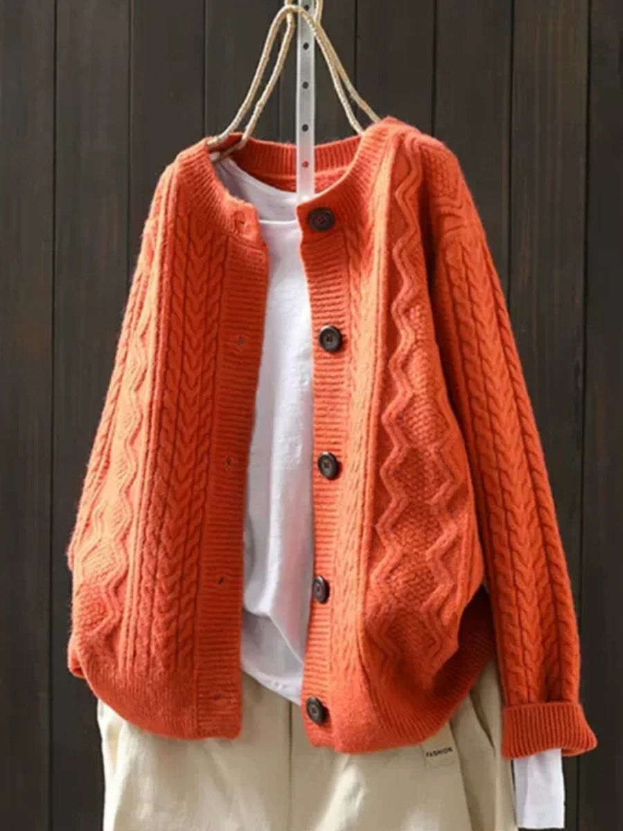 DELACROIX | Cardigan Torsades Col Rond Sophie