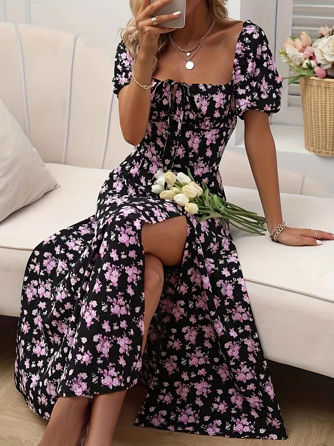 DELACROIX | Robe Élégante Florale Chloé