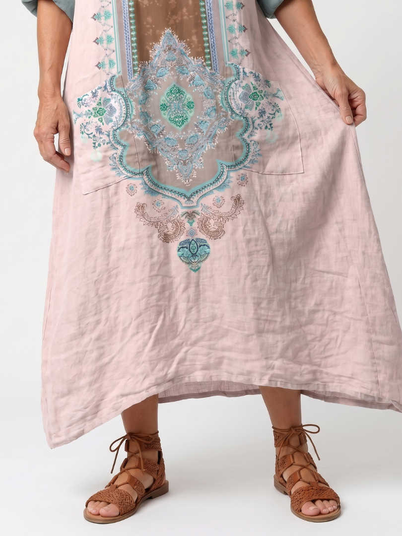 DELACROIX | Robe Midi Brodée à Poches Mathilde
