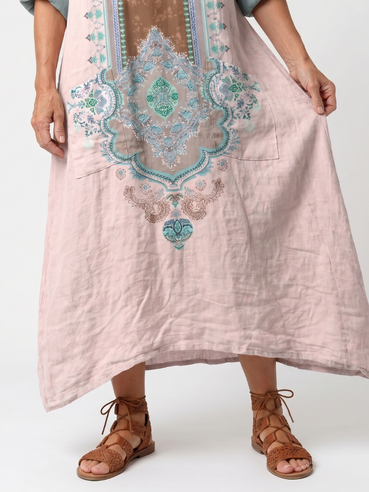 DELACROIX | Robe Midi Brodée à Poches Mathilde