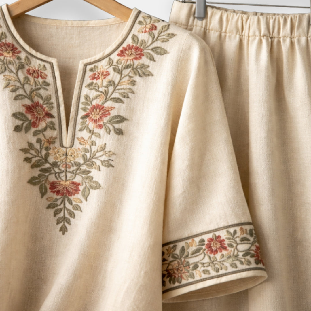 DELACROIX | Ensemble Tunique Brodée et Pantalon Sylvie