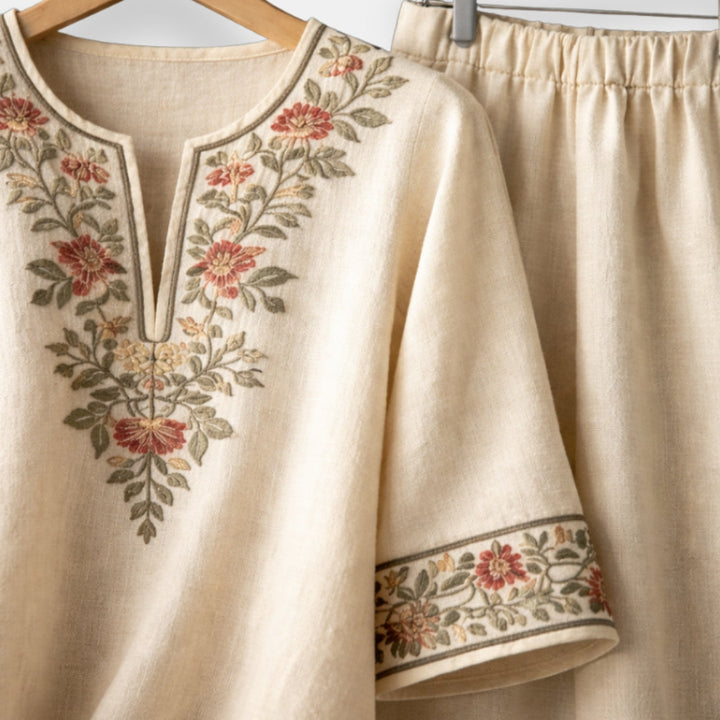 DELACROIX | Ensemble Tunique Brodée et Pantalon Sylvie