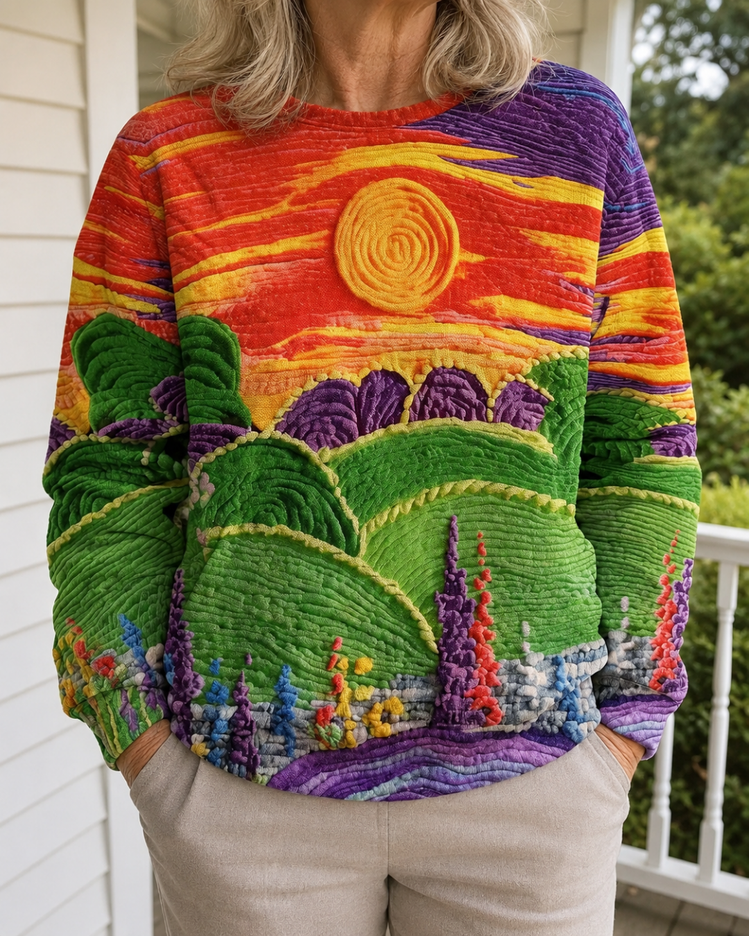 DELACROIX | Sweat Imprimé Soleil Couchant Martine