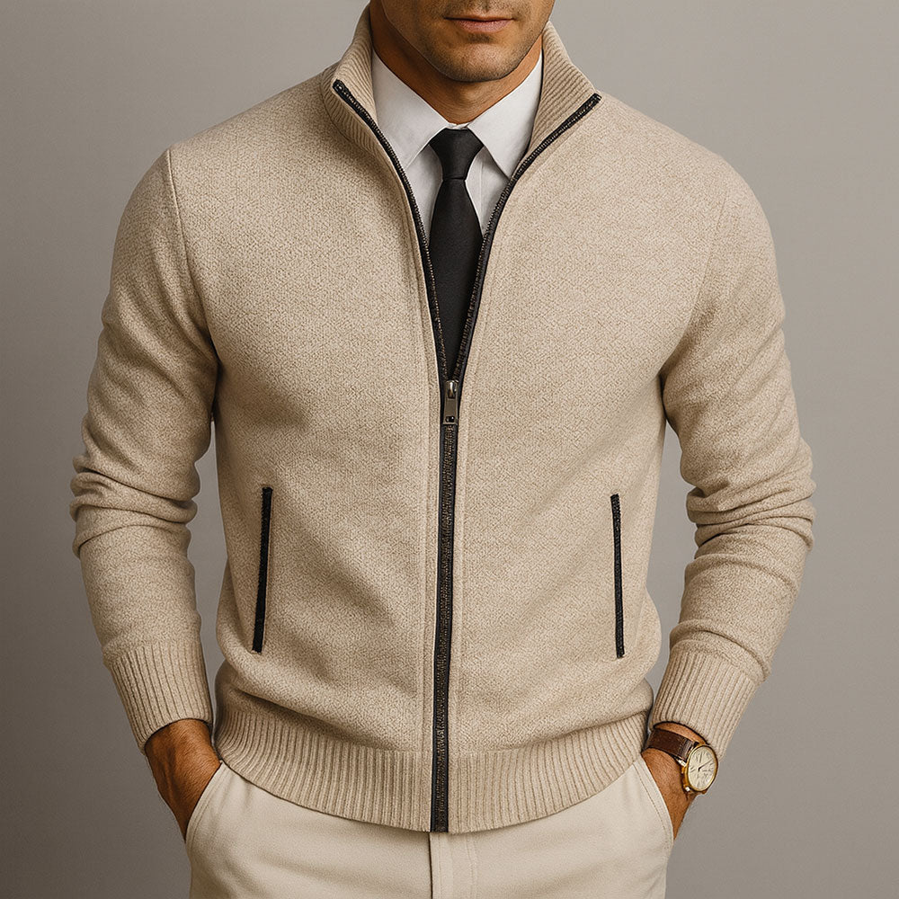 DELACROIX | Cardigan Zippé Col Montant Henri
