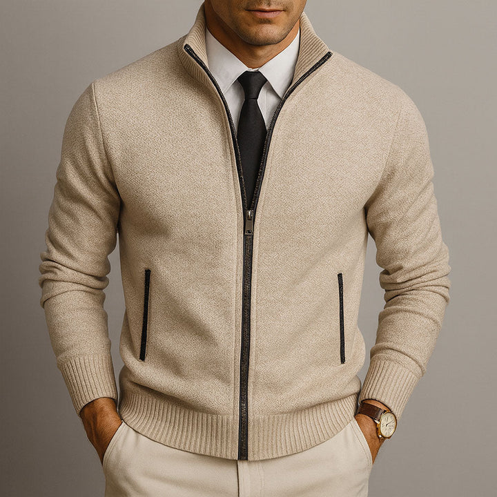 DELACROIX | Cardigan Zippé Col Montant Henri
