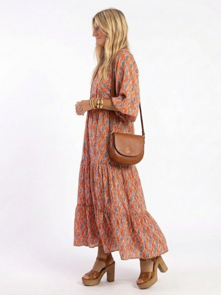 DELACROIX | Robe Midi à Imprimé Géométrique Amara