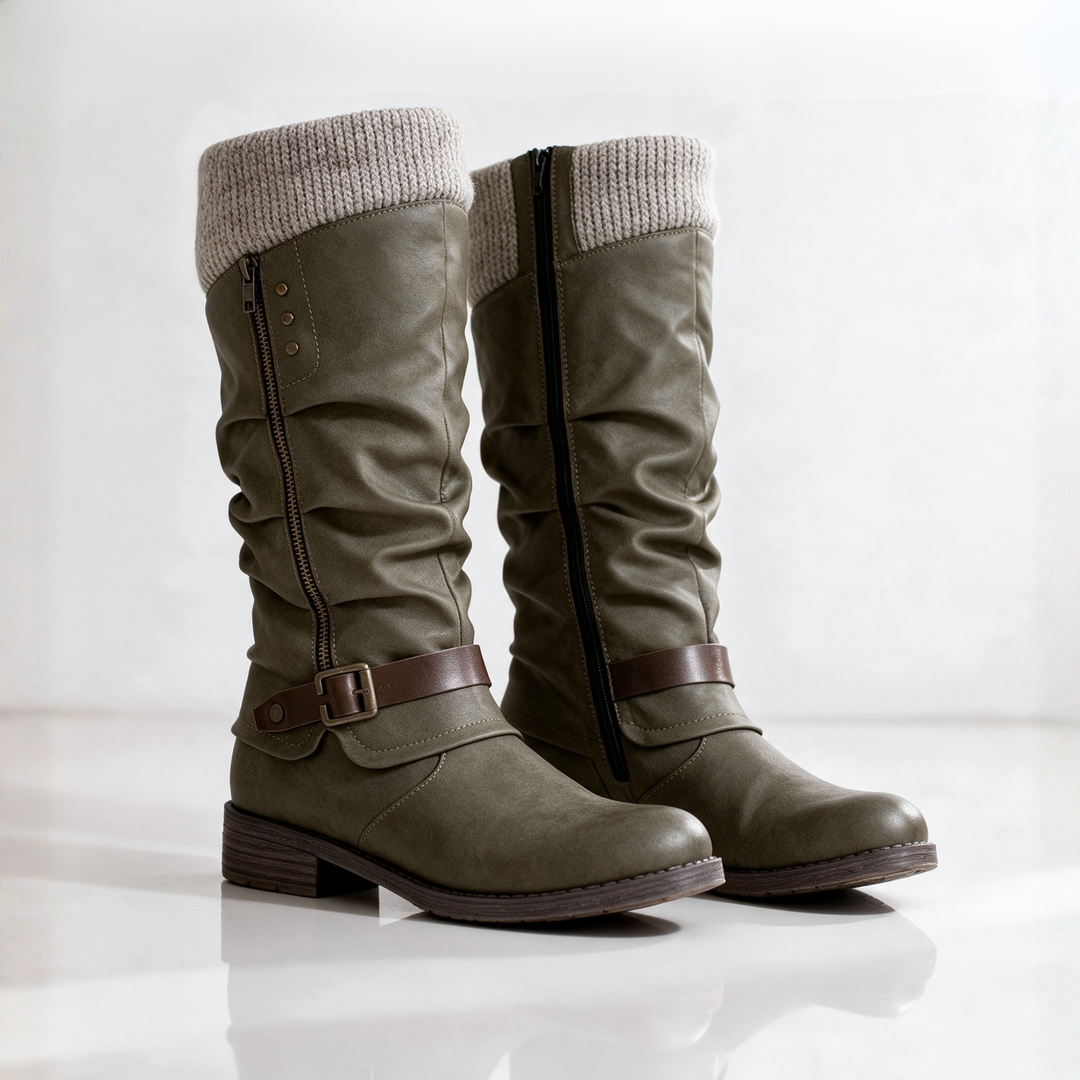 DELACROIX | Bottes Hautes à Revers Maille Christine