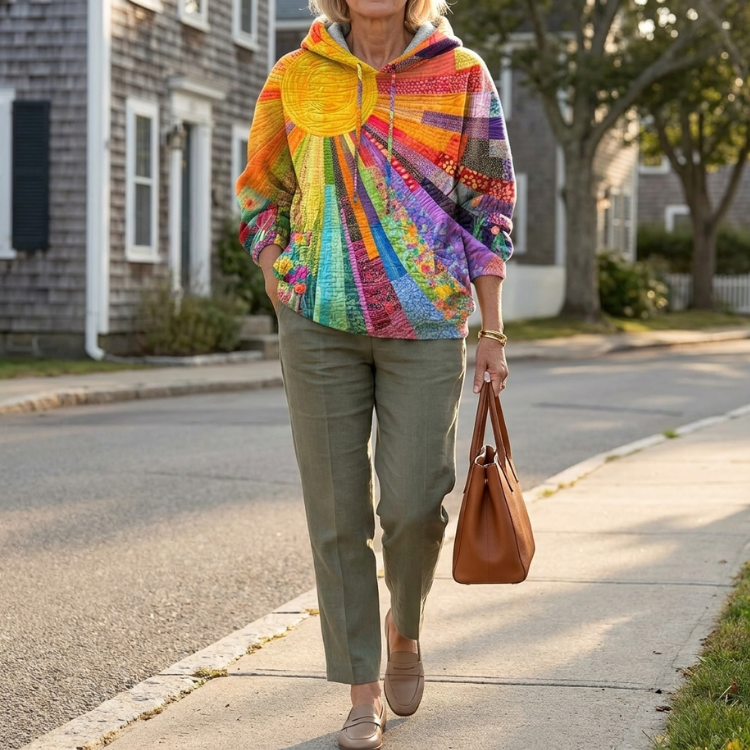 DELACROIX | Sweat à Capuche Matelassé Patchwork Pauline