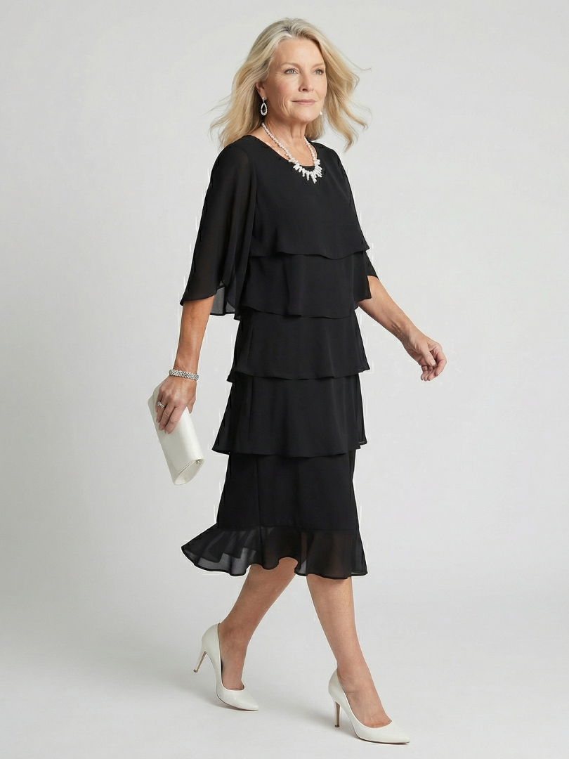 DELACROIX | Robe Midi à Volants Margaux