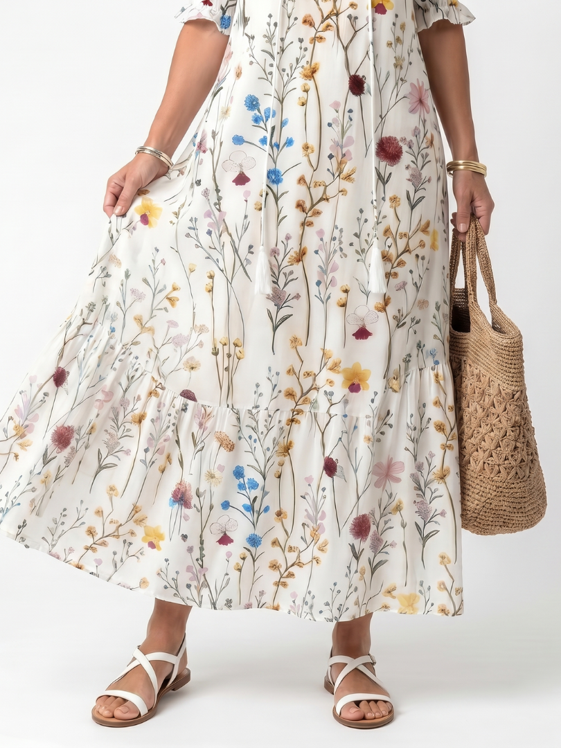 DELACROIX | Robe Midi Bohème à Pompons Nathalie